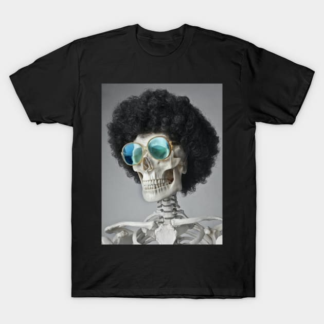 Giant Party Skeleton | AI Art T-Shirt by jeanmbart